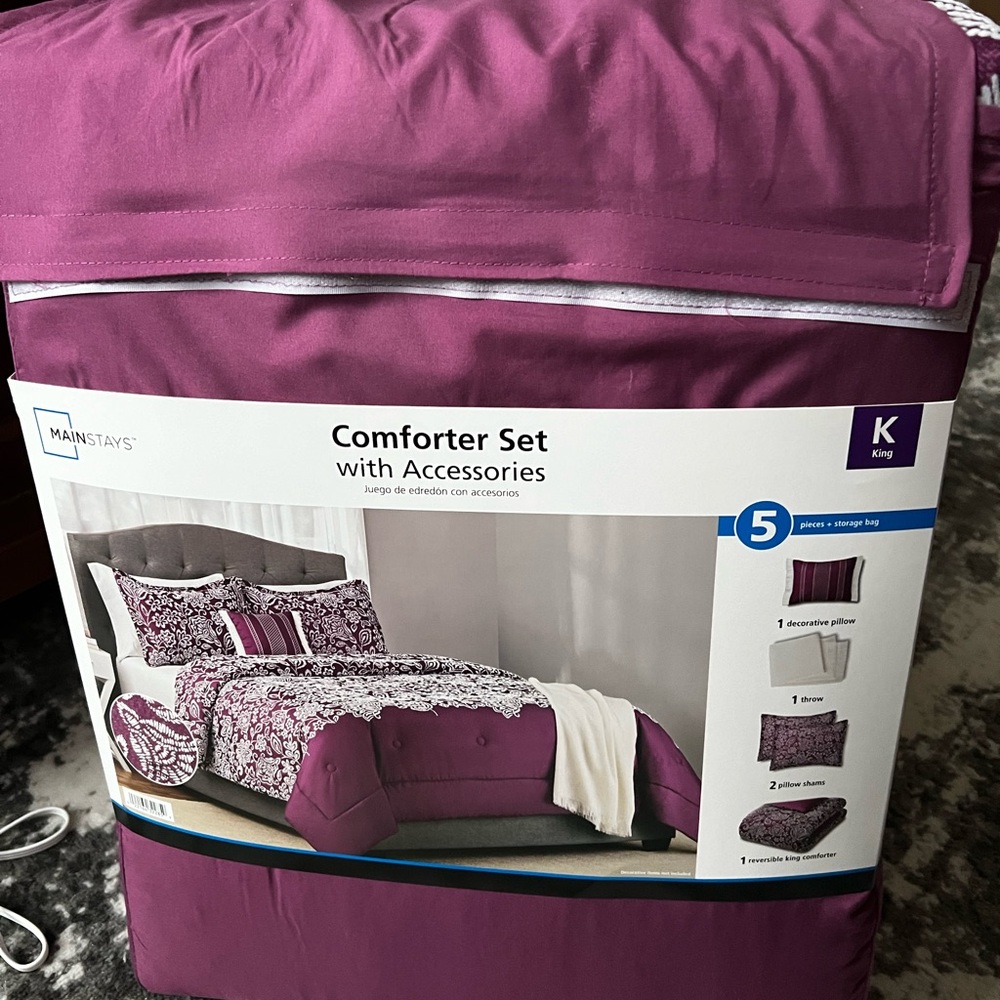 Mainstays Purple Comforter Set with Accessories - King